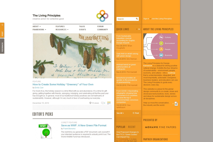 The Living Principles website preview